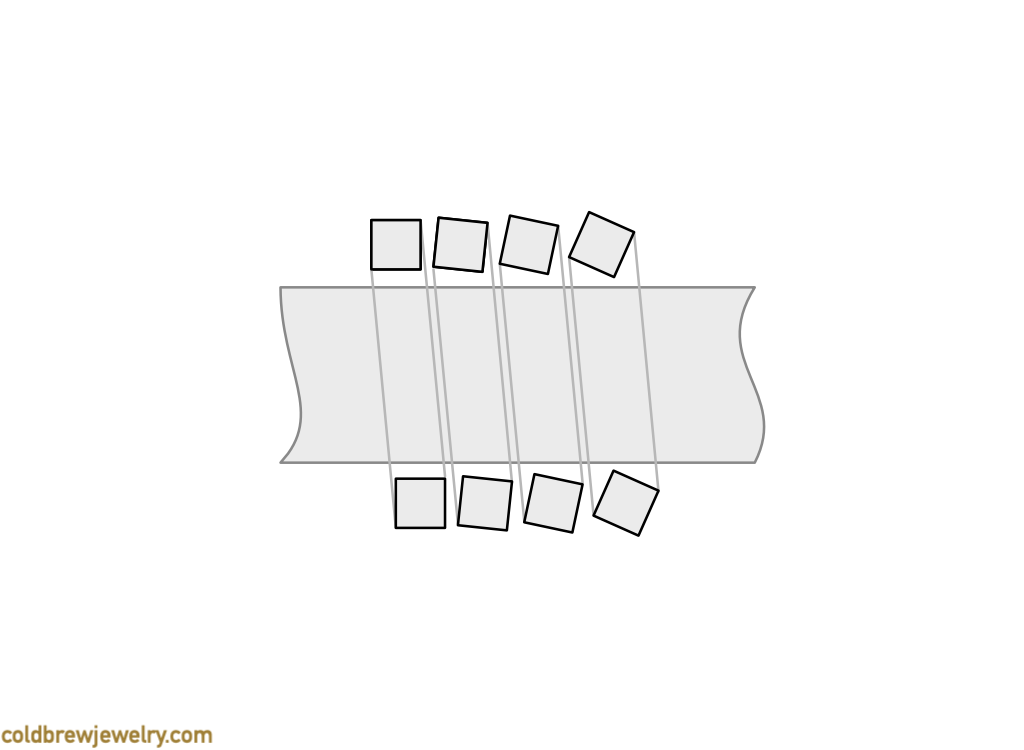 Square wire on a rod (side view)