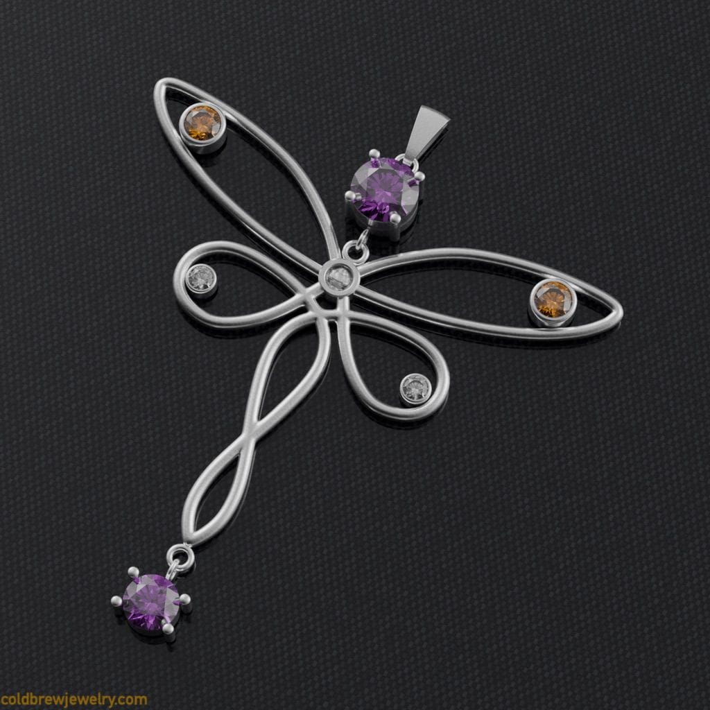 3D render of a butterfly pendant