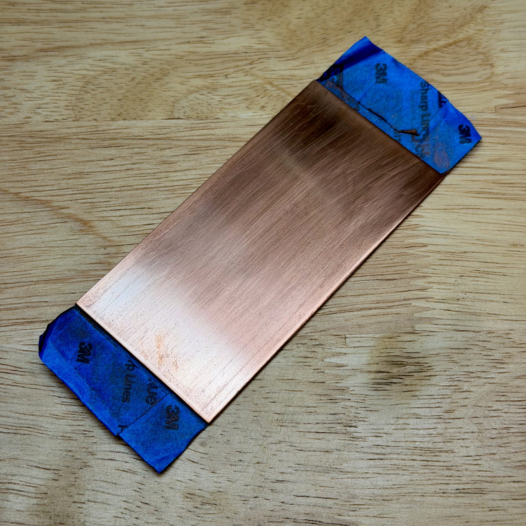 Engraving practice plate with painter tape